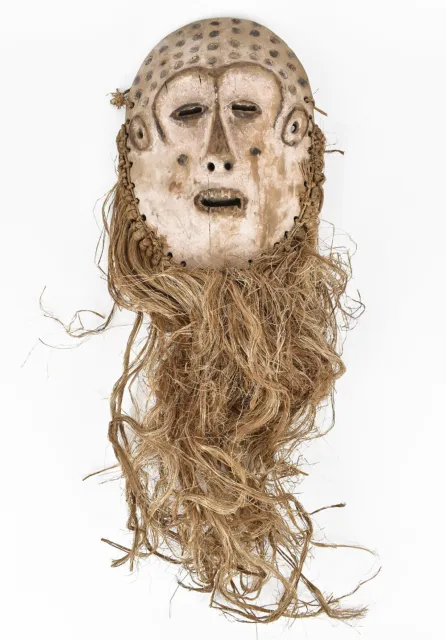 Lega Wood Mask Bearded Congo African Art