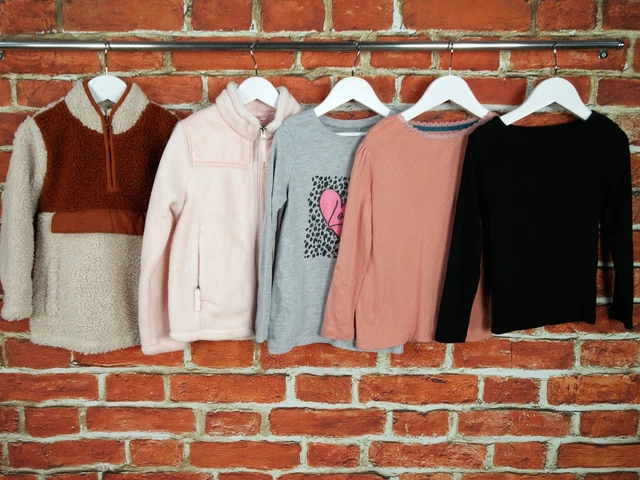 GIRLS BUNDLE AGE 5-6 YEARS NEXT FATFACE etc FLEECE JUMPER LONG SLEEVE TOP 116CM