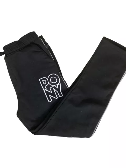 Pony Fleece Jogging Sweatpants with Pockets, Black- Boys M (10/12)