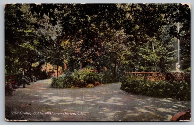 Grotto Soldiers Home Dayton Ohio Park Fountain Historic OH Vintage UNP Postcard