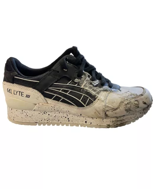 ASICS Hombres Zapatillas Gel-Lyte III OG Impreso Blanco Negro Talla EU 40.5