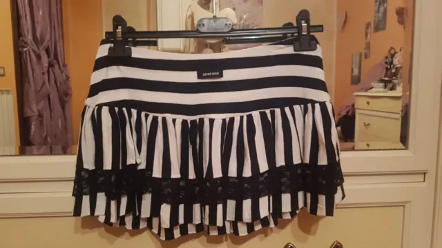 Denny Rose Rarissima Gonnellina Zebrata Tg M Con Pizzo