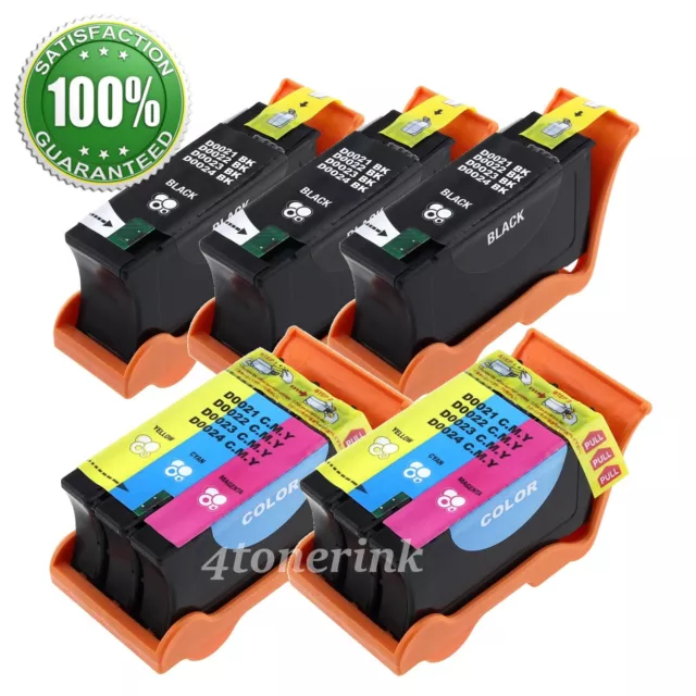 5pk Series 21/22/23/24 Ink Cartridges Black/Color for Dell V515w V313w V313
