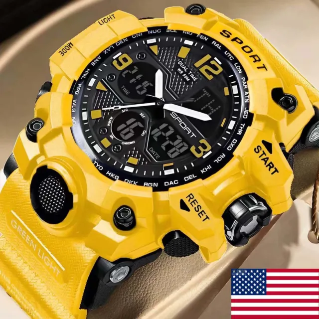 SMAEL Mens Waterproof Watch Sport Military Analog Quartz Digital Wrist Watches