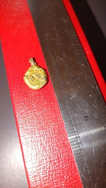 22k Natural Gold Nugget Pendant With 14k  Bail  3.6 Grams