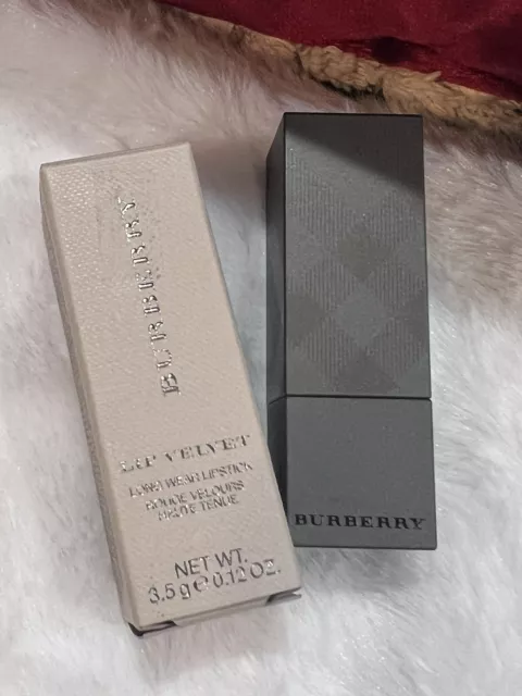 RARE Burberry Lip Velvet Long Wear Lipstick No. 310 MILITARY RED 0.12 oz NIB 3