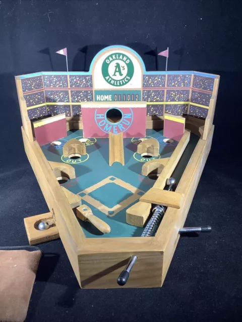 OAKLAND A’S MLB CLASSIC WOOD PINBALL BASEBALL GAME OLD CENTURY With Box