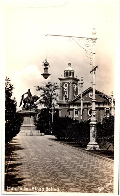 Plaza Bolivar Monument in Maracaibo Venezuela 1920s RPPC Postcard Photo
