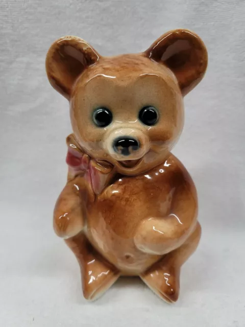 7 1/2" Teddy Bear Bank By Royal Copley, Royal Windsor, Spaulding