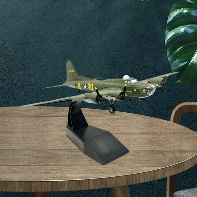 Almencla Maquette d'avion B17 à L'échelle 1/144, Modèle Rétro, Objet de Décoration de Table avec Support, Jouet Miniature pour Salon, Bar Ou Chambre