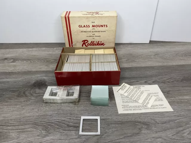 2x2 Glass Mounts w/ Double Fold Aluminum Masks and Aluminum Frames for Rolleikin