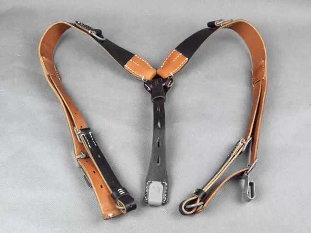 military WW2 German Army Y Straps Leather Equipment Suspenders Load Bearing