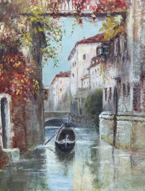 Canal Scene with Gondolier Venice Italy