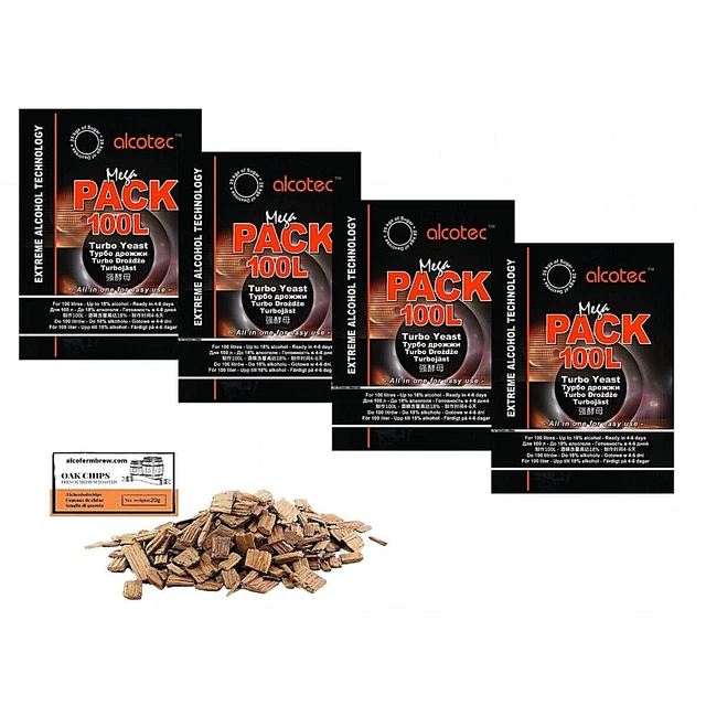 Turbo Lievito – Alcotec Mega Pack + Scaglie di Quercia, Vodka Lievito Rapido