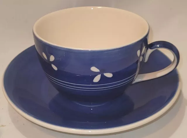 Whittard Of Chelsea Clipper Teacup & Saucer Hand painted Blue