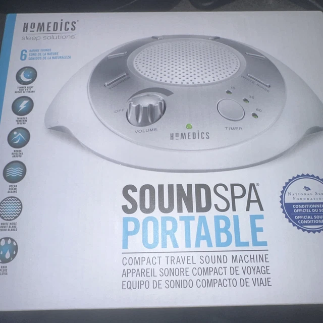 Máquina portátil para dormir HOMEDICS SS-2000 Sound Spa ruido blanco 6 sonidos de la naturaleza