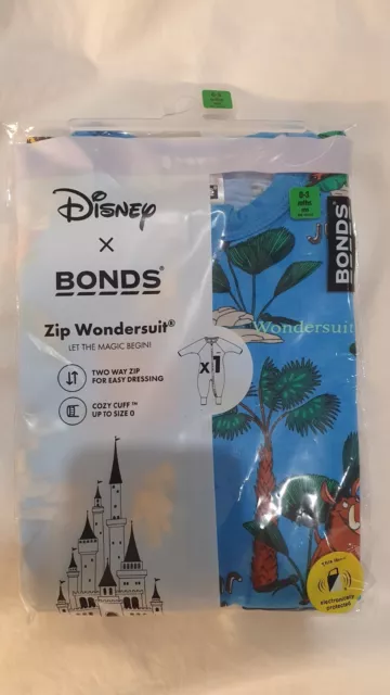 Bonds x Disney Wondersuit  Lion King • Blue BNIP Size 000