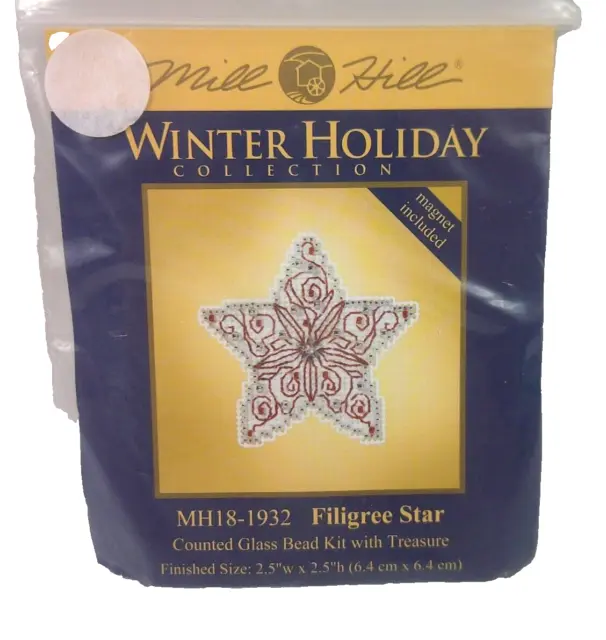 Mill Hill Winter Holiday Bead Counted Cross Stitch Kit Filigree Star MH18-1932