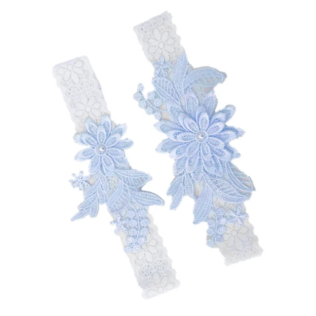 2 pz fascia per calze sposa gamba decorazione gamba floreale elasticità