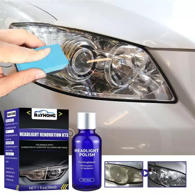 Car Headlight Restoration Set Fluid Repair Kit Plastic Light Polish Cleaner