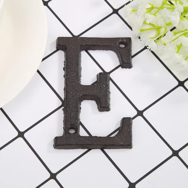 Metal Letters Alphabet Cast Iron House Sign Doorplate DIY Cafe Shop Wall Decor