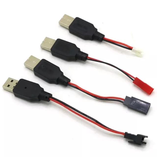 RC USB Charging 3.7V Li-ion Battery Charger Cable USB to JST /SM / futaba Plug