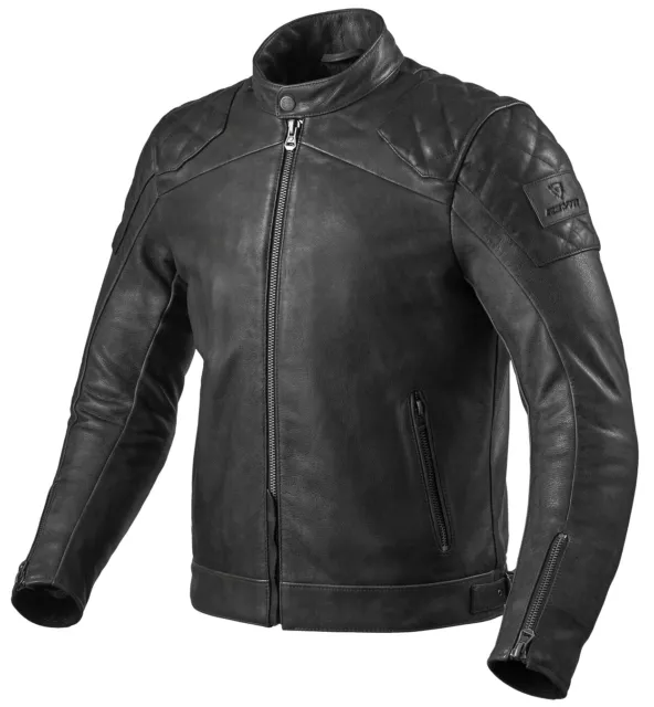 Giacca Jacket Moto Rev'it Revit Cordite Pelle Leather Nero Black  Tg 48