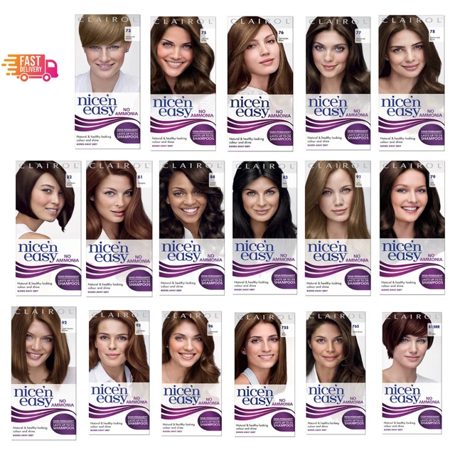 CLAIROL NICE'N EASY No Ammonia Hair Dye, SemiPermanent last up to 24
