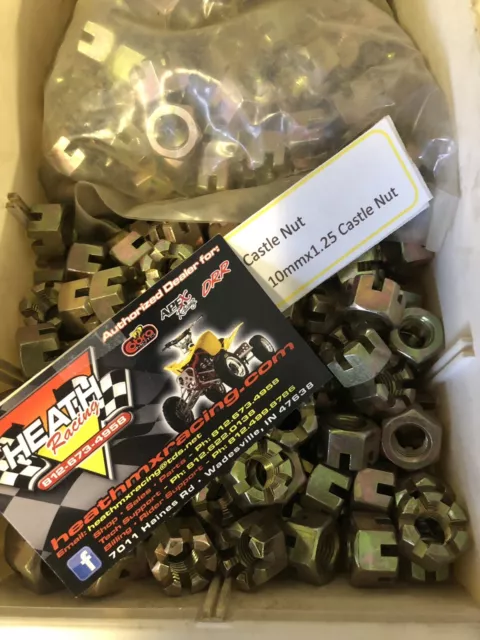 (10) 10mm X 1.25 Slotted Hex Castle Nut Plated Set Of 10
