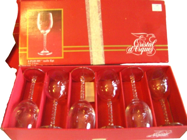 Série De 6 Verres à Whisky En Cristal D’Arques - Modèle Matignon Gravé - Hauteur 9 Cm