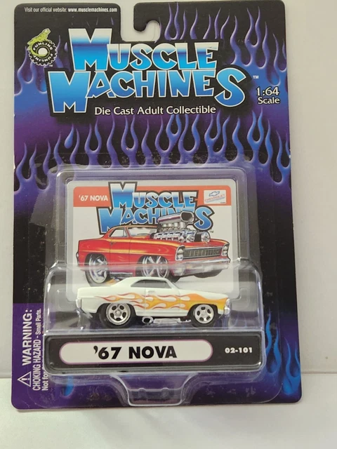 Muscle Machines 1/64 1967 Chevy Nova White With Flames