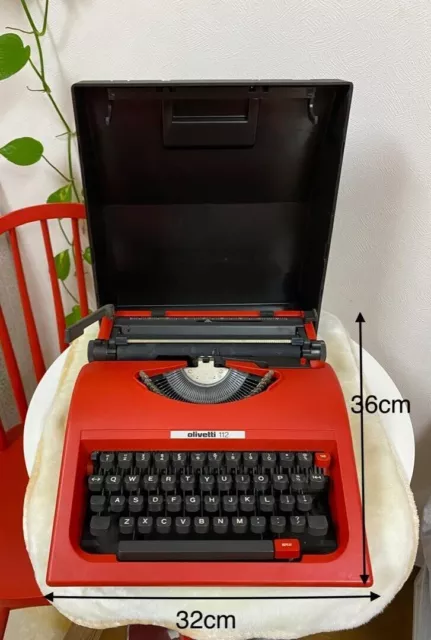 Olivetti Lettera Red Bucket Typewriter Olivetti 112 Retro Antique Vintage 1983