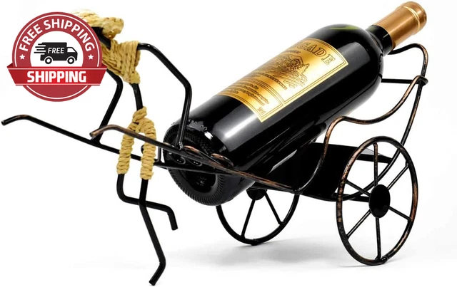 Wine Bottle Holder Stand Rickshaw Decor Display Countertop Tabletop Wine Rack Si
