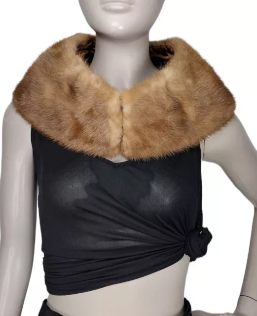 Vintage 1950's Genuine Mink Fur Wrap Stole Pelt Collar
