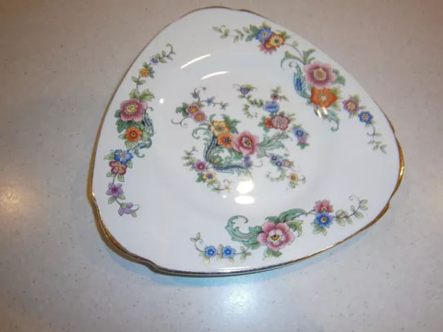 Vintage Burleigh Ware Triangular Shaped Floral Butter / Side Plate - England