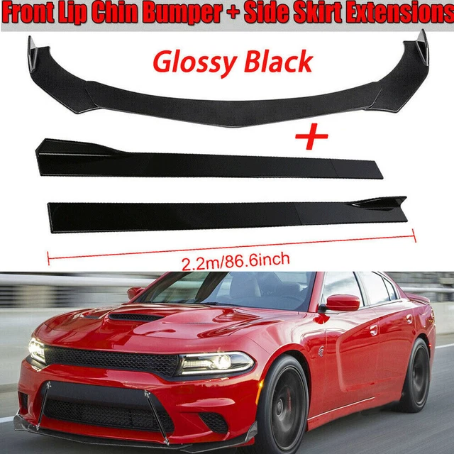 For Dodge Charger SRT Front Bumper Lip Spoiler Splitter Body Kit + Side Skirts