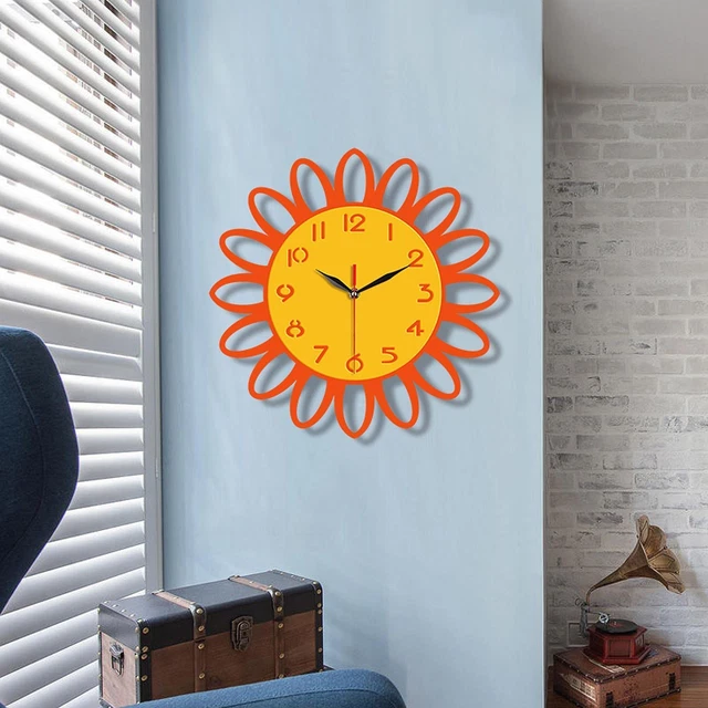 CHGCRAFT Horloge Murale Ronde à Motif Café Bicolore 12(5) Cm Sans