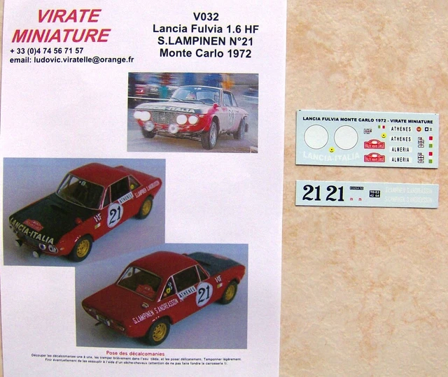 V211 OPEL KADETT Gte 73° Rallye Monte Carlo 1982 Jacques Vivier Decals Virate EUR 12,00 - FR