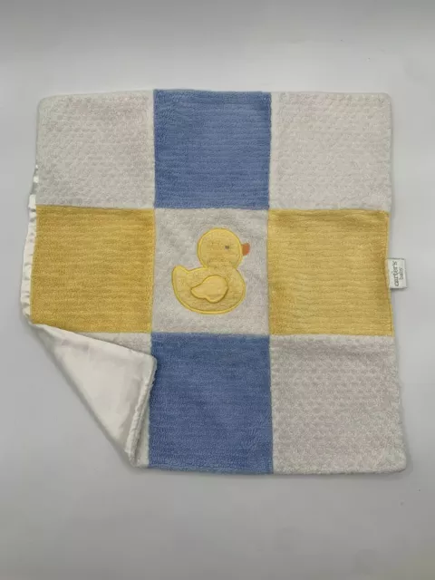 CARTERS DUCKIE DUCK Yellow Satin Squares Security Blanket Lovey