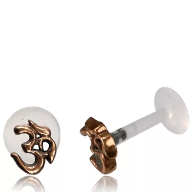 Labret Tragus Ear Ring Om Symbol 16G Or 18G Lip Nose Ring Earrings Bioplast Stud