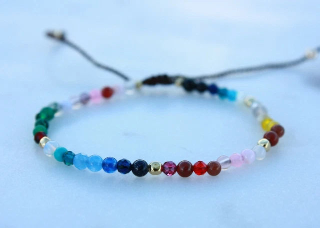 3mm mixed gem/12 constellation mixed stone bracelet/Chakra/ Reiki/Healing Energe