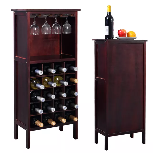 Étagère à vin Casier à vin 20 bouteilles Range bouteille avec 4 supports de ver