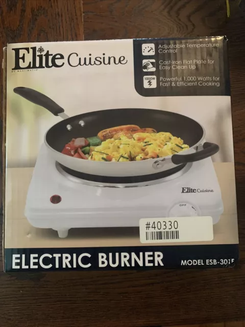 Elite Gourmet Single Burner Electric Cooktop Countertop Hot Plate 1000w New