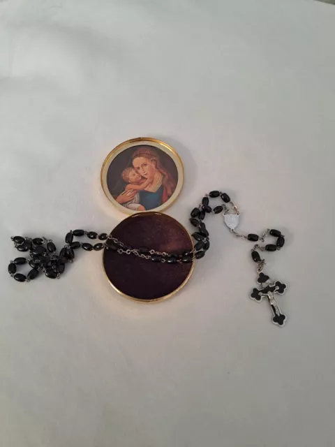 FAITHHEART ROSENKRANZ KREUZKETTE mit Mariabild Gold Rosenkranz Halskette  mit  EUR 41,55 - PicClick DE