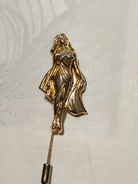 Épingle à Chapeau Vintage - Or Avec Chat En Verre Murano - Bijou Ancien N°117 - Parfait état
