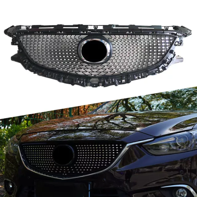 Front Bumper Upper VIP Diamond Grille Grill For Mazda 6 Atenza 2014-2016 2015