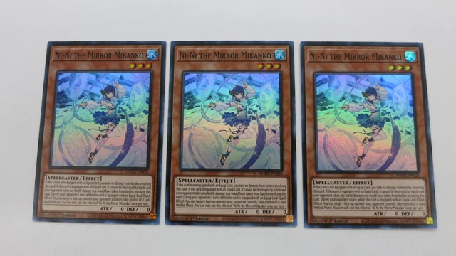 3x NI-NI THE MIRROR MIKANKO 1ST EDITION  AMDE-EN026  SUPER  YUGIOH NM / UNPLAYED
