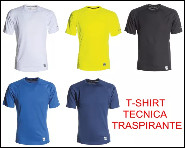 T-Shirt Uomo Tecnica Traspirante Elasticizzata Fluo Sport Maglia Gni Termica