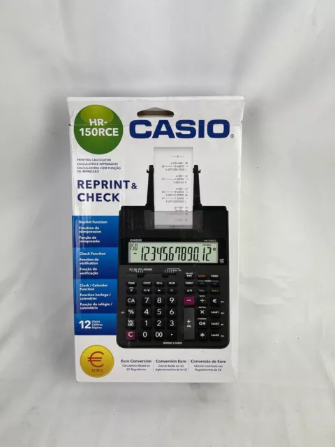 Casio HR-150 RCE Druckender Tischrechner Schwarz Display