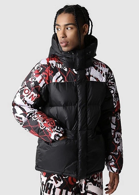 Parka piumino himalayano stampato The North Face da uomo nero rosso oca